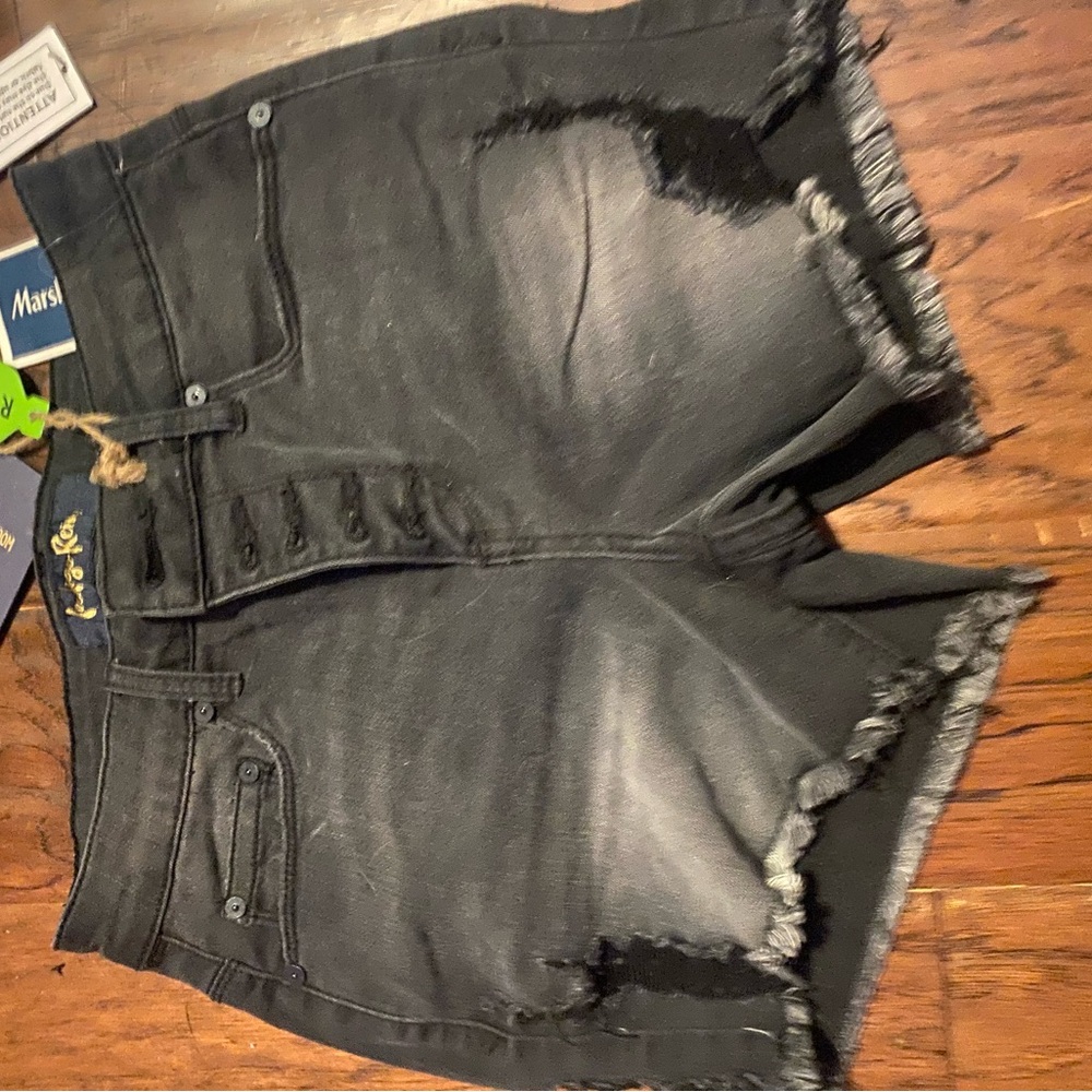 basic black denim shorts